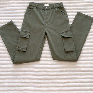 PacSun Women's Olive Green Straight Leg Cargo Jeans